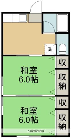モンマ弐番館(2K/2階)の間取り写真