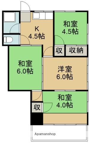 第2近江アパート(4K/2階)の間取り写真