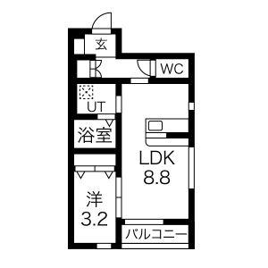 メゾン・ド・ハシヌマ A棟(1LDK/1階)の間取り写真