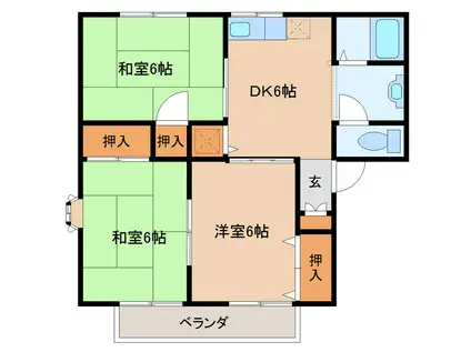 エヤナ蔵Ⅴ(3DK/1階)の間取り写真