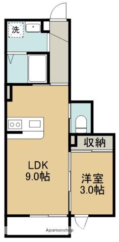 ANYRE高砂駅東Ⅱ(1LDK/3階)の間取り写真