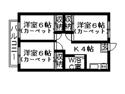 小松島ハイツ(3K/1階)の間取り写真