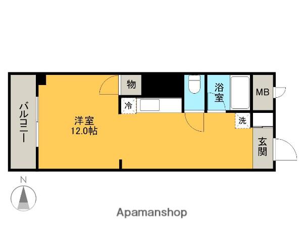 錦町チサンマンション(1DK/4階)の間取り写真
