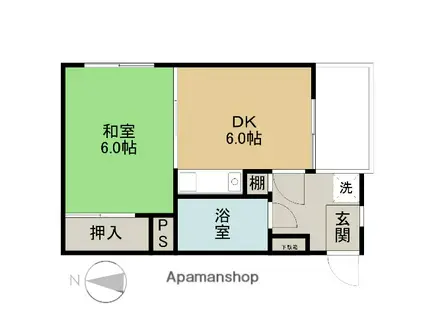 チサンマンション花京院(4LDK/2階)の間取り写真