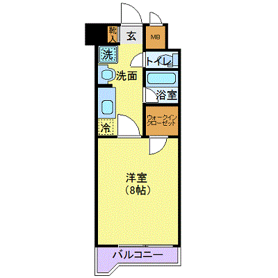 PINE上杉(1K/9階)の間取り写真
