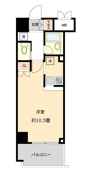 フォレスト・ヒル仙台青葉(ワンルーム/4階)の間取り写真