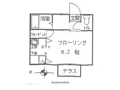 デモーラ高松(1K/1階)の間取り写真