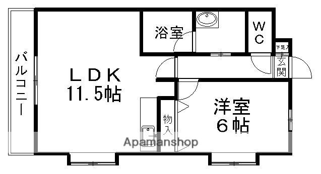 ハバードリーム3番館(1LDK/3階)の間取り写真