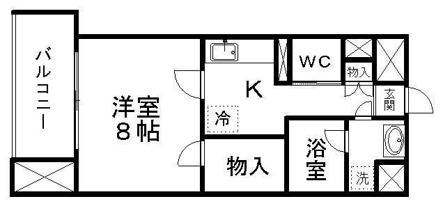 ヴィアーレ新寺(1K/5階)の間取り写真