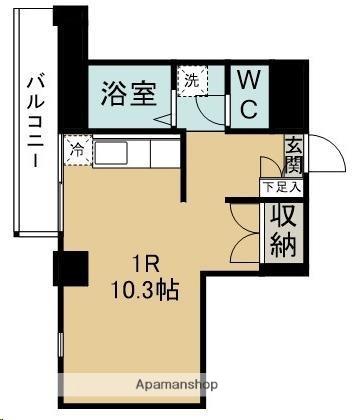 ベルコリーヌ小田原(ワンルーム/2階)の間取り写真