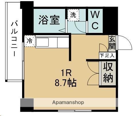 ベルコリーヌ小田原(ワンルーム/3階)の間取り写真