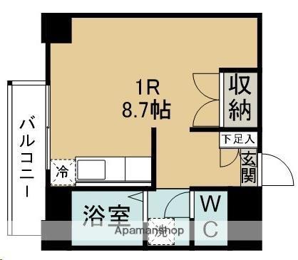 ベルコリーヌ小田原(ワンルーム/6階)の間取り写真