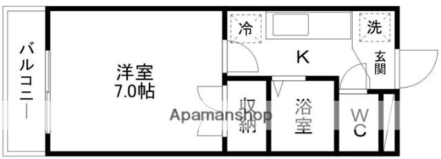 グランビュー八木山(1K/3階)の間取り写真