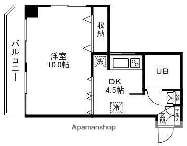 チサンマンション第3仙台(1DK/8階)の間取り写真