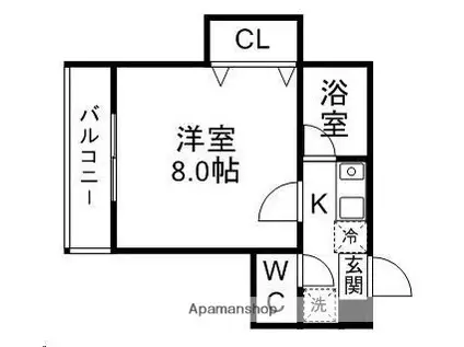 ハイツ秋田屋(1K/3階)の間取り写真