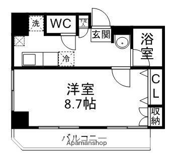 マインド祐(1K/3階)の間取り写真