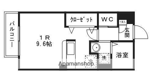 フォレスト出雲(ワンルーム/1階)の間取り写真