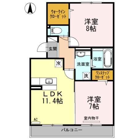 レガーロA(2LDK/2階)の間取り写真