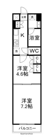 ウェルネス青葉(2K/3階)の間取り写真