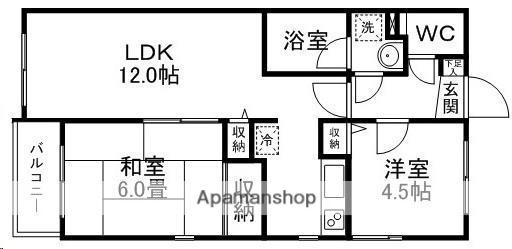 エスプワールグラン(2LDK/1階)の間取り写真