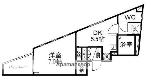 エスプワールグラン(1DK/3階)の間取り写真