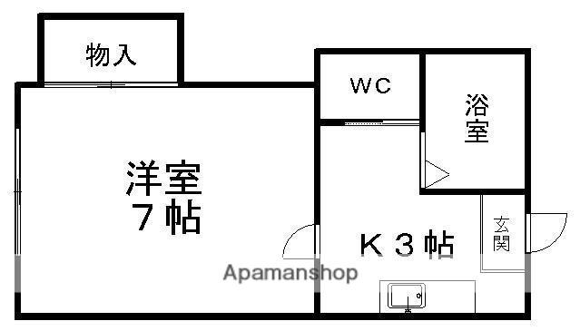 ホワイトキャッスル26番館(1K/1階)の間取り写真