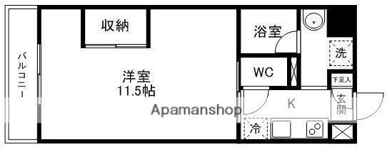 ロイヤルパーク大町(1K/7階)の間取り写真