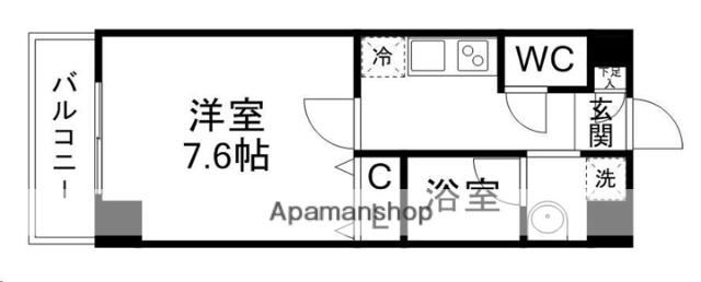 ミキマンション(1K/4階)の間取り写真