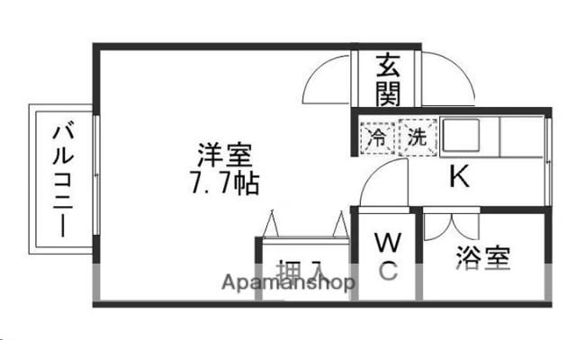 渥美コーポ(1K/2階)の間取り写真