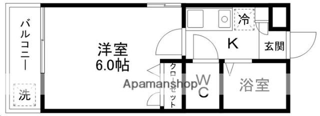 キャッスル日本平(1K/2階)の間取り写真