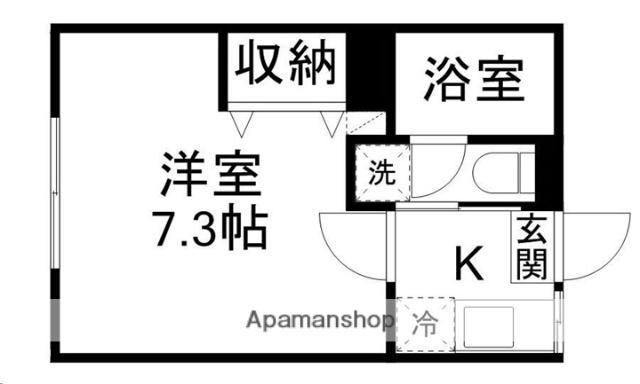 ピースフル東照宮駅前(1K/1階)の間取り写真