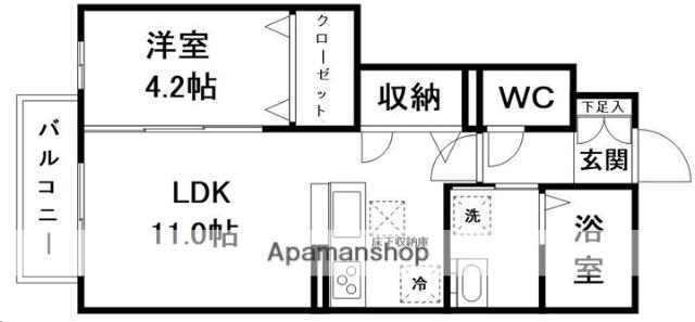 スペラール新小路(1LDK/1階)の間取り写真