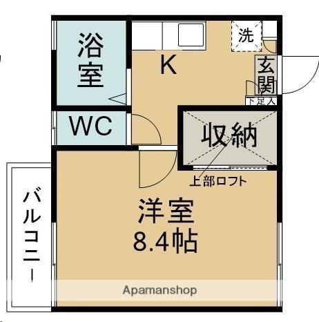 バーシティハウス花壇B棟(1K/2階)の間取り写真