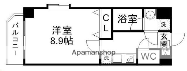 ノースLILAC(1K/3階)の間取り写真