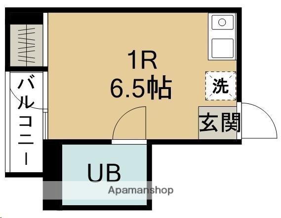 レンボーマンション(ワンルーム/3階)の間取り写真
