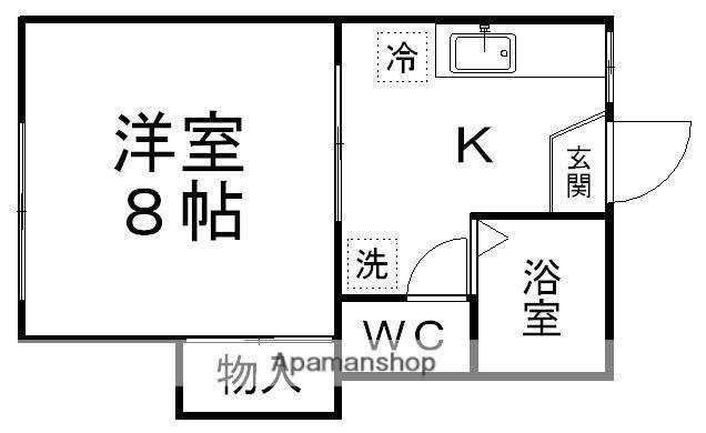 コーポマインA棟(1K/1階)の間取り写真