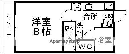 ティエラサンフラワー(1K/1階)の間取り写真