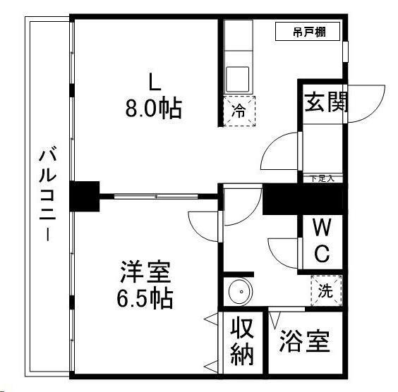 第三ショーケービル(1LDK/4階)の間取り写真
