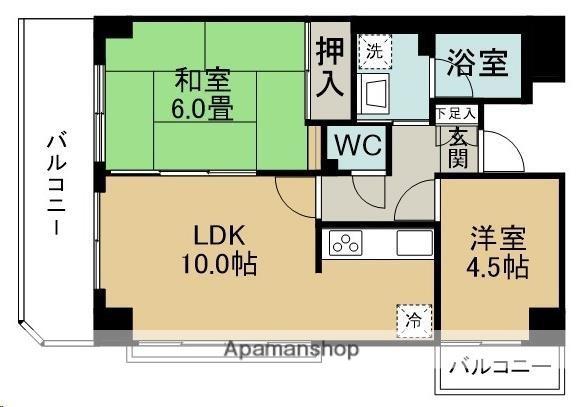 シャイン仙台柳生第2(2LDK/1階)の間取り写真