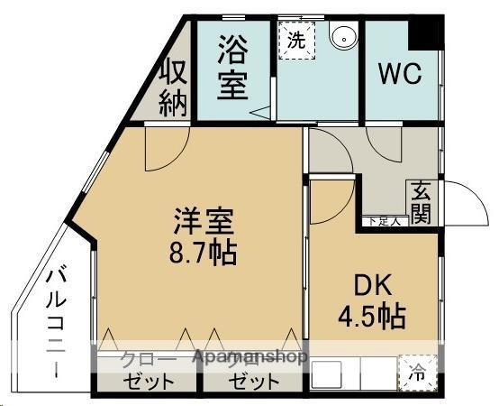 シャイニングハウスⅢ(1DK/2階)の間取り写真