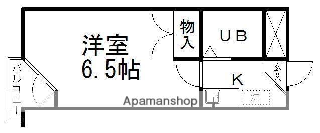 ベルシティ旭ヶ丘(1K/2階)の間取り写真