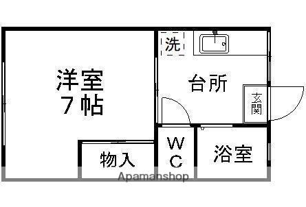 布田ハイツ(1K/1階)の間取り写真