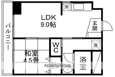 スカイハイツ仙台(1LDK/7階)の間取り写真