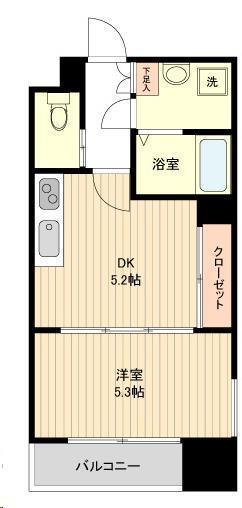 LA DOUCEUR片平(1DK/10階)の間取り写真