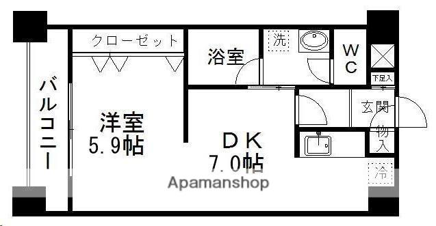 しゃとれ小松島(1DK/5階)の間取り写真