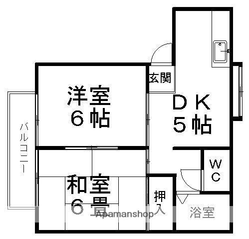 ラ・シャンブル櫻小路(2DK/2階)の間取り写真