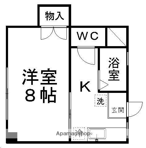 ラフォーレ東照宮(1K/3階)の間取り写真