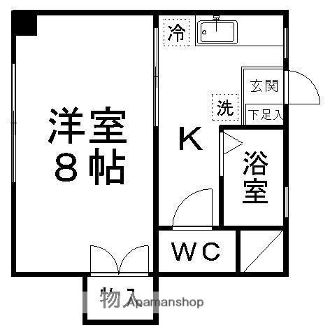 ラフォーレ東照宮(1K/3階)の間取り写真