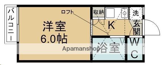 ノーブル宮町(1K/1階)の間取り写真