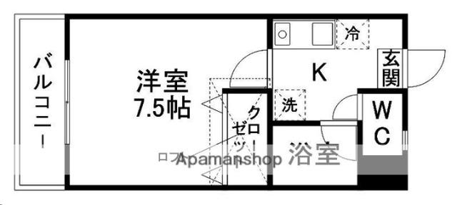 エイシィーヴィラ(1K/2階)の間取り写真
